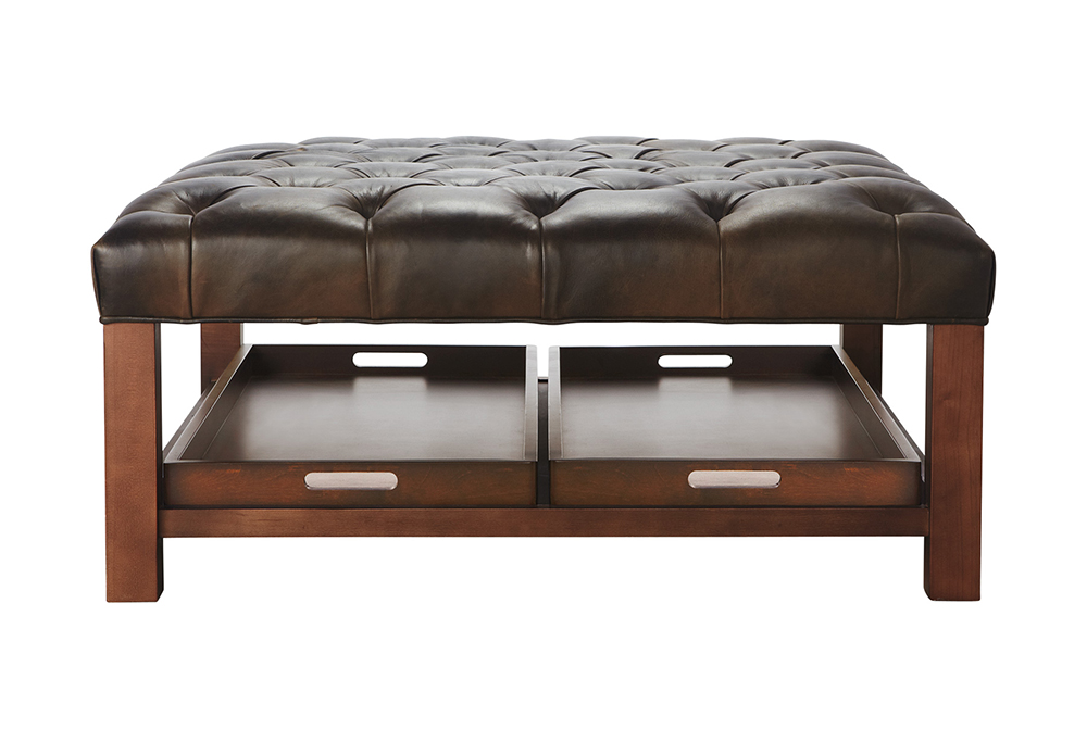 Tufted Leather Ottoman Coffee Table