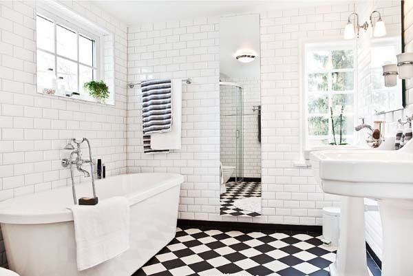 black and white tile bathroom ideas | eva furniture