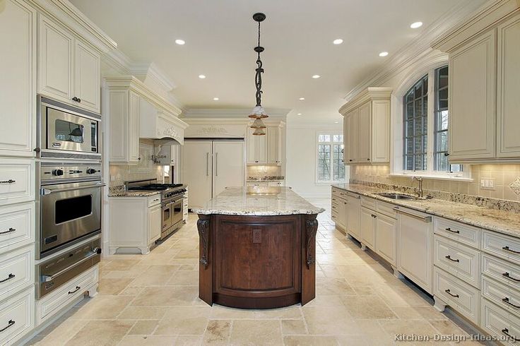 antique-white-kitchen-cabinet-with-white-granite