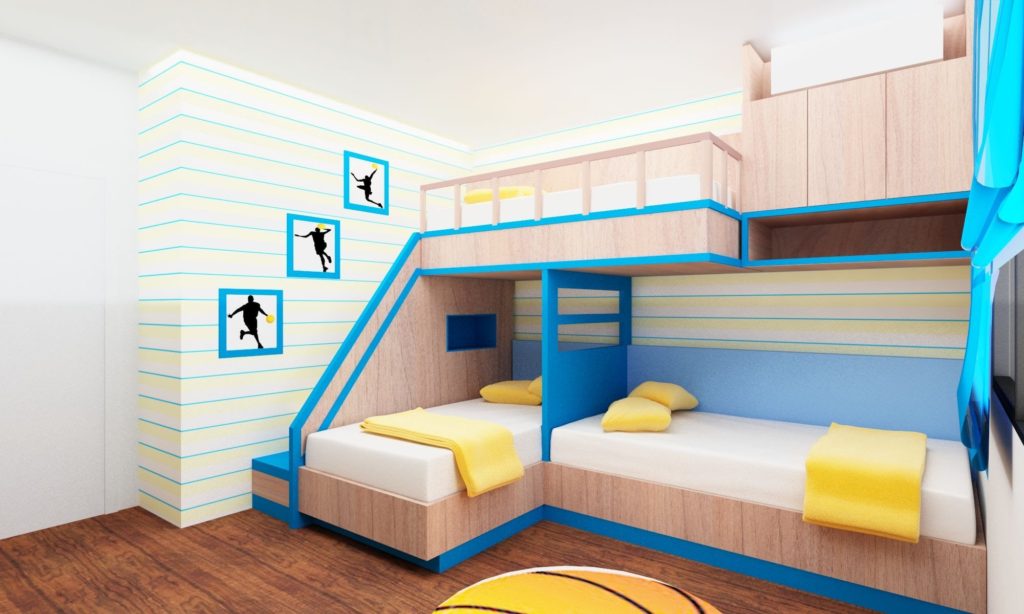Blue Modern Bunk Bed Designs for Modern Bedroom