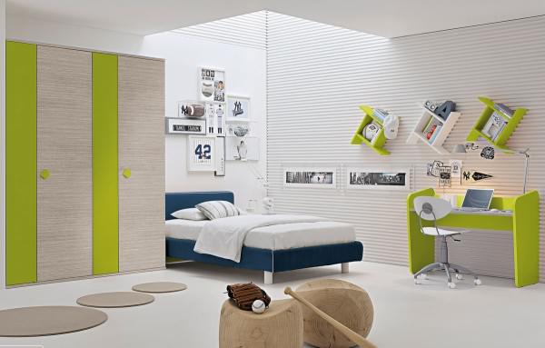 Kids Bedroom Design With Yellow And Blue Accent