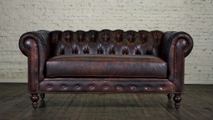Compact and Stylish Leather Couch and Loveseat