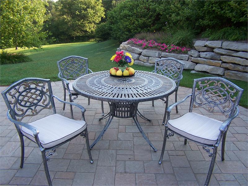 Antique Iron Patio Set Table Chairs Furniture