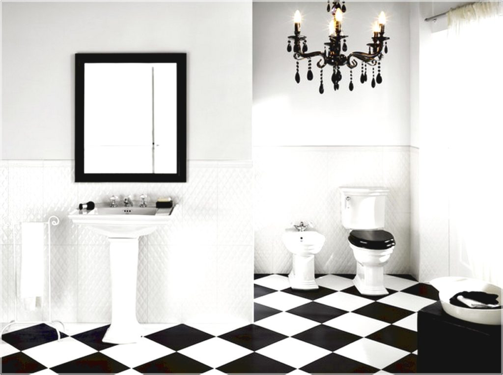 Black and White Bathroom Floor Tile