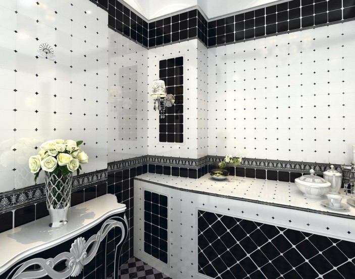 Black and White Tiles for Bathroom Renovation
