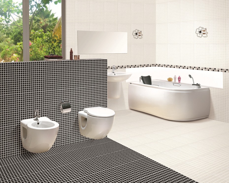 Modern Black and White Bathroom Tile Designs