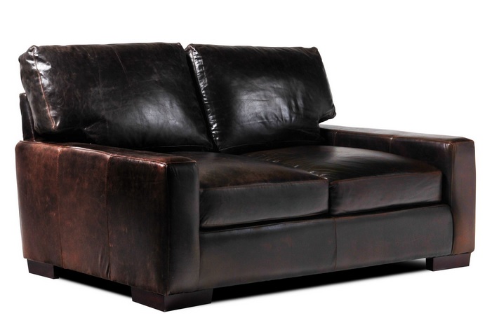 Tobacco Leather Loveseats for Small Spaces