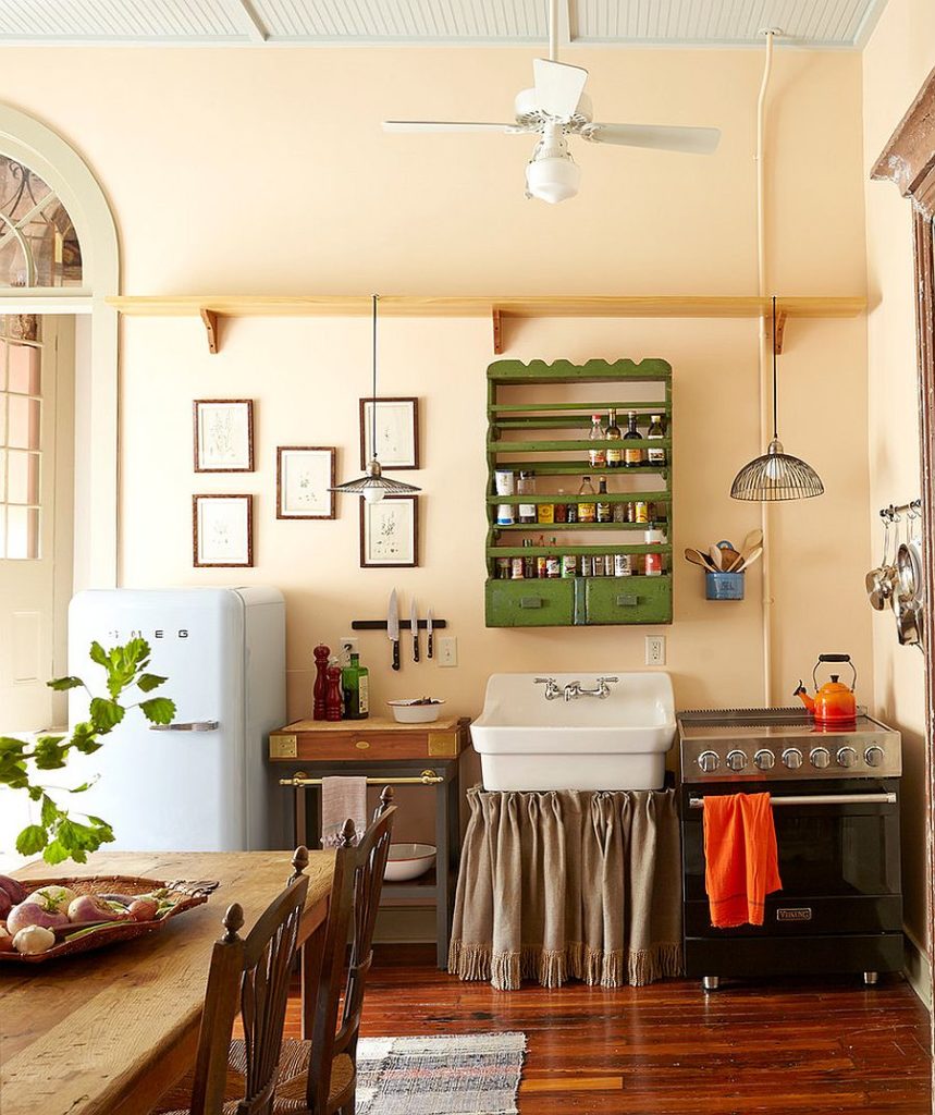 Exquisite Shabby Chic Kitchen Celebrates the Past and Present of the New Orleans Home